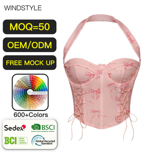 Áo corset thể thao gợi cảm kiểu xương cá in hình Spice Girls, chất liệu spandex co giãn, không dây, dành cho mùa hè - Product Image 1