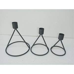 Minimalist Abstract Wave <b>Candle</b> Stand | Industrial Matte Black Double-Head <b>Taper</b> <b>Holder</b> | Aesthetic Wrought Iron Candelabra - Product Image 2