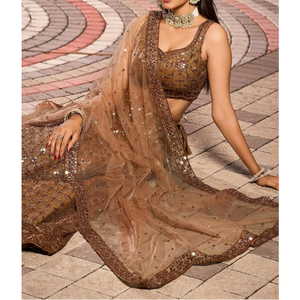 Vestido Lehenga Choli Tradicional Indio de Primera Calidad, Trajes Punjabi para Adultos, Colección Eid para Bodas y Fiestas Formales para Mujer - Product Image 3