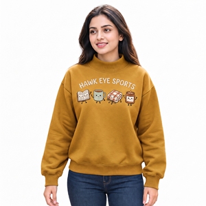 Sudadera Premium de Cuello Alto Bordada para Mujer, Tallas Grandes, de Algodón Polar Cómodo, Oversize - Product Image 1