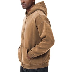 Hoodies <b>Oversized</b> Acid Wash Zipper Unisex Heavyweight <b>Black</b> <b>Hoodie</b> Streetwear Sweatshirt Blank - Product Image 4