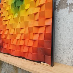 Panneau décoratif mural d'art en bois 3D de luxe moderne fait à la main vert abstrait bois Art déco personnalisable diffuseur de son nature morte - Product Image 1