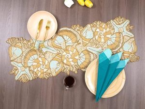 พรมปูรองจานผ้าปูรองจานผ้าปูรองจานผ้าปูรองจานแฟนซีตกแต่งงานคริสต์มาสทำมือสำหรับงานแต่งงาน - Product Image 6