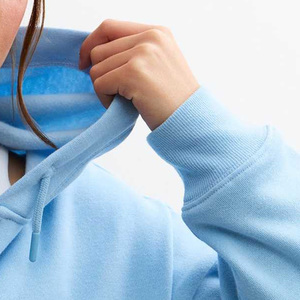 เสื้อฮู้ดครอปโอเวอร์ไซส์สำหรับผู้หญิง พิมพ์ลายตามสั่ง ขายส่ง ผ้าฝ้ายฟลีซถัก แขนยาว สตรีทแวร์ OEM ปักลาย 3 มิติ - Product Image 2