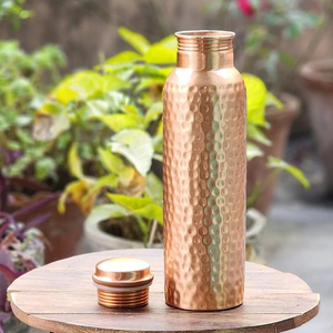 Gran oferta, botella de agua de cobre puro de Metal, diseño martillado con tapa para una vida saludable, botella de agua promocional para utensilios de cocina - Product Image 3