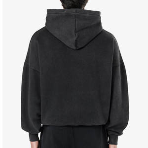 Sweat-shirt à capuche noir pour homme, pull oversize avec poche avant, matière épaisse, streetwear décontracté, sweats à capuche personnalisés - Product Image 6