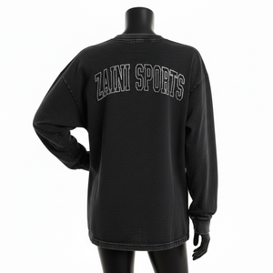 Nouveau T-shirt à manches longues en coton de haute qualité 2026, tissu respirant, couleur crème, impression de logo personnalisée, chemise à manches longues en coton - Product Image 2