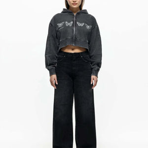 Sweat-shirt à capuche personnalisé pour femmes Sweatshirts à capuche décontractés pour femmes Pullover Cropped Oversize Hoodie - Product Image 4