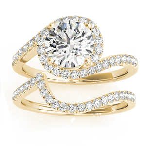 แหวนหมั้นเพชร 18K สีเหลืองทอง 0.43 กะรัต ประดับเพชรแบบวงแหวนวน - Product Image 1