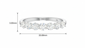 Bague demi-éternité classique en or avec sept pierres serties en U pour les mariées, les anniversaires, les événements importants, la mode élégante au quotidien - Product Image 2