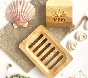 Porte-savon en bambou Porte-savon drainable écologique naturel pour l'organisation du comptoir de la salle de bain et de la cuisine - Product Image 2