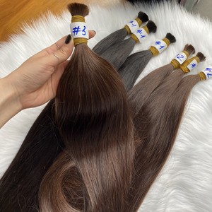 Extensions de cheveux vierges vietnamiennes en vrac longues et droites noires et brunes Toutes les cuticules alignées Cheveux humains de haute qualité - Product Image 6