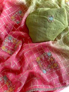 Hiện Đại Độc Quyền <span class=keywords><strong>Viscose</strong></span> Voan <span class=keywords><strong>Saree</strong></span> Bộ Sưu Tập Với Thanh Lịch In Thêu Cho Đảng Mặc Bán Buôn OEM Số Lượng Lớn Tùy Chỉnh Đơn Đặt Hàng - Product Image 2