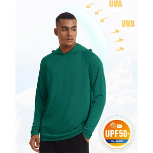 Camisas de pesca para hombre con capucha y mangas largas logotipo personalizado material transpirable OEM Ideal para deportes y ropa al aire libre - Product Image 6