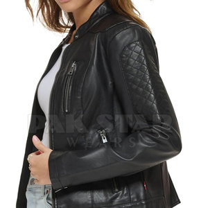 Logo personnalisé veste en cuir véritable de haute qualité pour femmes respirant séchage rapide hiver mode traitement fini - Product Image 2