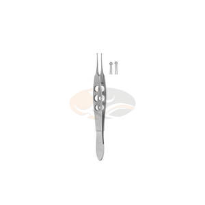 Forceps conjonctivaux manuels en acier inoxydable Fechtner 10,5 cm 4 pouces, pointes délicates en forme d'anneau, instruments chirurgicaux de ligature - Product Image 1