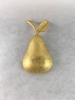 Figurine de pomme dorée vintage Sculpture de fruits décoratifs ornement de pomme d'or rustique fait à la main décoration de table de luxe pour la maison