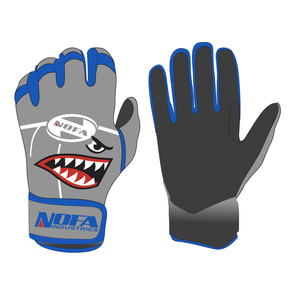 Guantes de Bateo NOFA INDUSTRIES Negros |   Guante de Béisbol Unisex para Adultos, de Cuero Blanco Acolchado, con Cierre de Hebilla, Ambidiestro, para Entrenamiento - Product Image 1