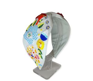 All-Hand <b>Beaded</b> Fabric <b>Headbands</b> Soft Cushioned Easy to Wear Hand Embroidered for Comfort - Product Image 1