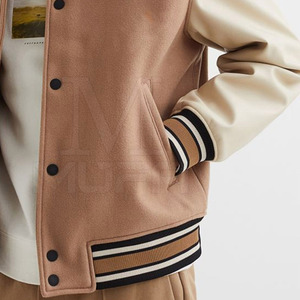 Venta al por mayor de chaqueta de talla grande para hombres Letterman para uso al aire libre Stand Collar hombres Letterman chaqueta - Product Image 4
