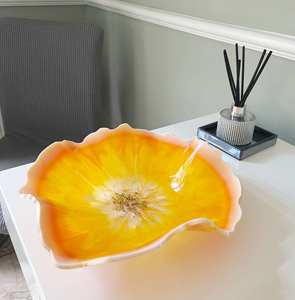 Eco-Friendly Abstract Swirl Design <b>Resin</b> Bowl Versatile Serving Bowl for Kitchen Table Home Wedding Party or Soup Occasions - Product Image 2