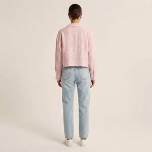 Camisa Corta Informal, Transpirable, con Bordes Deshilachados y Bolsillos en el Pecho, 100% Lino, Talla Única (Tallas 38-44) - Product Image 2