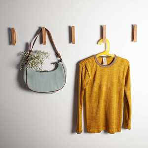 Wooden <b>Coat</b> Rack Clothes Hanger <b>Hooks</b> Living Room Wall Rack Adjustable Wall <b>Hook</b> - Product Image 2