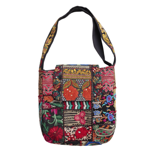 Ruhani Kambhari Single <b>Strap</b> Vintage Bohemian <b>Shoulder</b> <b>Bag</b> Embroidery Diamonds Pearl Water Proof Japan for Summer Lady - Product Image 4