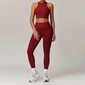 2PCS Yoga Set Gym Clothes Sportswear Yoga Suits for Women Fitness Jacket Tracksuits Sports Bra Gym Leggings Zipper Athletic Wear - Product Image 6