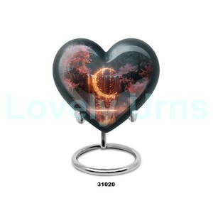 Venta caliente hermosa urna para adultos de cremación de corazón grande y elegante Lunar para cenizas humanas con soporte y bolsa de terciopelo gratis - Product Image 2