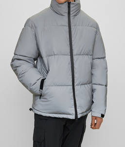 Veste d'hiver matelassée à col montant pour homme, motif personnalisé, fermeture éclair à bas prix, toile unie pour l'automne, manteau d'hiver personnalisable - Product Image 1