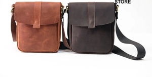 Bolso Cruzado Unisex de Moda, Cuero Genuino, Cierre de Cremallera, Alta Calidad, Uso Diario, LCS-0087B - Product Image 3