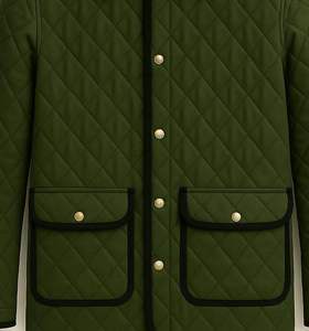 Bearfit Veste matelassée verte de grande taille pour hommes, décontractée, légère pour l'extérieur avec col montant, logo brodé personnalisé - Product Image 4