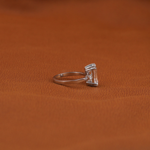 10KT <b>Solid</b> Gold Luxury Wedding Ring Emerald Cut Lab Grown Diamond Engagement Solitaire IGI Bezel Setting Trendy Style - Product Image 4