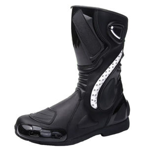 Perforated Waterproof <b>Ankle</b> Motorcycle <b>Boots</b> Genuine Leather <b>Winter</b> Moto Racing <b>Boots</b> Riding & Auto Racing Wear - Product Image 2