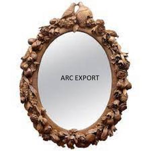 Miroir antique coulé en aluminium nickelé noir avec support arrondi Antique grande fantaisie avec miroir décoratif de vaisselle de table - Product Image 3