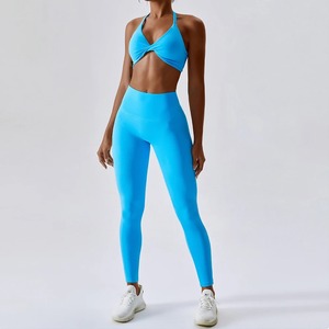 Conjunto de Yoga de 2 piezas, mallas de cintura alta, Sujetador deportivo, chándal para mujer, entrenamiento de gimnasio, Push Up, ropa deportiva para correr, traje de Fitness - Product Image 1