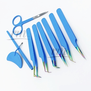 Pince à épiler professionnelle RMI pour extension de cils ensemble de pinces à épiler en acier inoxydable de haute qualité avec ciseaux à miroir - Product Image 1