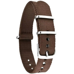 Bracelet de montre de sport unisexe N029 en nylon marron respirant, léger, confortable, doux, réglable, boucle en acier inoxydable - Product Image 1