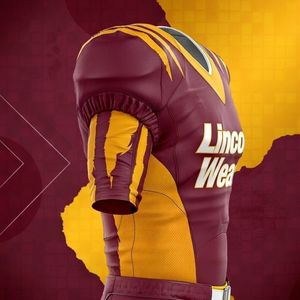 Uniforme de Fútbol Americano Personalizado LINCOLN WEARS, Ligero, Transpirable, de Manga Corta, Talla Grande, Color Liso, Alta Calidad, 100% - Product Image 4