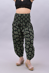 Femmes 100% coton taille haute imprimé pantalon été décontracté jambe large pyjama pantalon grande taille léger taille haute moyenne en gros - Product Image 6