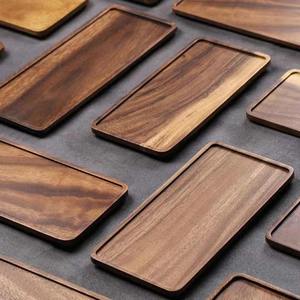 Plateaux roulants en bois de noyer noir faits à la main naturels polyvalents classiques personnalisés de nouveau design - Product Image 2