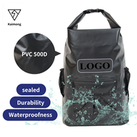 Sac étanche léger 20L pour camping et sports nautiques, en bâche PVC 500D, personnalisable avec logo et marque, 0,68 kg
