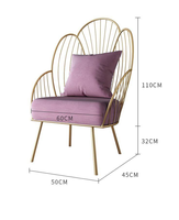Fauteuil à bascule moderne d'extérieur haut de gamme en laiton doré avec couvercle en acrylique, fait main, à 4 pieds, design en filet, pour hôtels