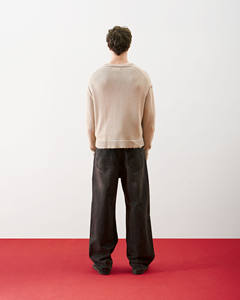 กางเกงยีนส์ผู้ชายเอวกลาง ผ้ายืด/ผ้าฝ้าย ลาย 3 มิติ สไตล์ลำลอง/ทางการ ทรงตรง สีเทาเข้ม ระบายอากาศ ซักเคมี - Product Image 4