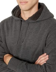Của nam giới tùy chỉnh màu xám Áo Thun Hoodie sherpa-lót với kỹ thuật số Puff in ấn theo mùa mùa thu tùy chỉnh kích thước - Product Image 5