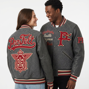 Winter Outerwear Varsity <b>Jacket</b> Wool Body Leather Sleeves Embroidered Letterman Button Front Collage <b>Baseball</b> <b>jacket</b> for <b>men</b> - Product Image 6