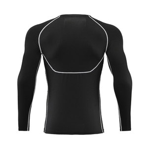 OEM personalizado hombres Rash Guard secado rápido compresión Top manga larga Fitness gimnasio MMA surf ropa deportiva 2025 - Product Image 2