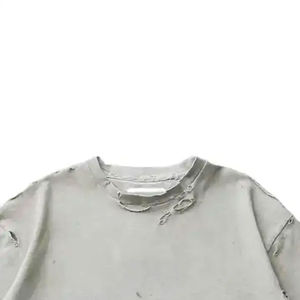 เสื้อยืดผู้ชายทรงหลวมเข้ารูปกางเกงผ้าฝ้ายแบบ100% ของผู้ชายเครื่องแต่งกายแนวสตรีท GSM ทรงหลวม300ออกแบบได้ตามต้องการ - Product Image 6