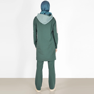 High Quality Autumn Warm Casual Hooded Button Muslim Sportswear Sweat Suit Tracksuits Islamic Clothing <b>for</b> <b>Women</b> - Product Image 4